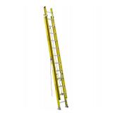 New Werner 24 ft. Fiberglass D-Rung Extension Ladder w/ 375 lbs. Load Capacity Type IAA Duty Rating, Yellow