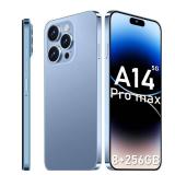 A14 Promax 5G Unlocked Cell Phones Android 13 Smartphone with 6.8 FHD Screen Mobile Phones 50MP+13MP 6800 mAh Dual SIM Face ID Snapdragon 8cen2 Android Phone(Blue)