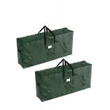 Christmas Tree Storage Bags   Set of 2 Extra Large Holiday Decoration Totes for Disassembled 9 Foot Artificial Trees and Garlands by Elf Stor (Green)