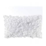 MIULEE 3D Decorative Spring Romantic Stereo Chiffon Rose Flower Pillow Cover Solid Square Pillowcase for Valentines Day Decoration Sofa Bedroom Car 12x20 Inch 30x50 cm White