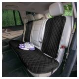 FH Group Car Seat Cushion Rear Set Black Faux Leather Automotive Seat Cushions   Universal Fit, Rear Car Seat Cushions With Non slip Silicone Backing for SUV, Sedan, Van, Black   Rear Set