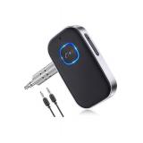 Bluetooth Receiver for Car, Noise Cancelling 3.5mm AUX Bluetooth Car Adapter, Wireless Audio Receiver for Home Stereo/Wired Headphones, Hands Free Call, 16H Battery Life   Black+Silver