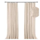 100% Blackout Shield Linen Blackout Curtains 108 Inches Long 2 Panels Set, Clip Rings/Rod Pocket Blackout Curtains, Black Out Curtains & Drapes for Bedroom, 50 inches Wide Each Panel, Blush Pink