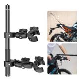 Taisioner Motorcycle Bike Handlebar Double clamp Mount and 67Invisible Selfie Stick for insta360 X4/X3/X2/XONE/GO2/3 Action Camera