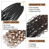 Goddess Box Braids Crochet Hair With Curly Ends 22 Inch Bohomian Box Braids Crochet Braids 8 Packs 3X Crochet Braids Synthetic Braiding Hair Extension for Black Women (22 Inch (Pack of 8), 1B 4 30)