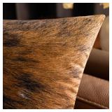 Woaboy Pack of 2 Decorative Throw Pillow Covers Cowhide Brindle Printed Couch Throw Pillows Cushion Covers for Home Decor Living Room Sofa Bedroom 18x18 Inch