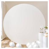 6.5FT Ivory Round Backdrop Covers Arch Circle Background Covers for Birthday Party Baby Shower Wedding Background, Suitable for 6ft/6.5ft Circle Stand