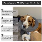 MIDOG Dog Cone Collar, Inflatable Dog Neck Donut Collar Alternative After Surgery, Soft Protective Recovery Cone for Small Medium Large Dogs and Cats Puppies   Alternative E Collar (Gray, XL)