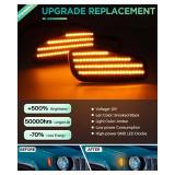 PWOBVZ Amber LED Side Marker Lights for Jeep Renegade 2015 2016 2017 2018 2019 2020 2021 2022 2023, Smoked Lens Front Bumper Sidemarkers, pack of 2