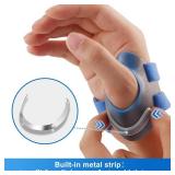 Velpeau CMC Thumb Brace for Osteoarthritis   with Shape memory Restriction Splint, CMC Joint Stabilizer, Basal Thumb Arthritis Pain Relief and Support for Women and Men (Blue, Right Hand, Medium)