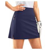 SANTINY 16 Golf Skorts Skirts for Women Zipper Pockets Women