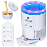 Katchy Duo Indoor Insect Trap with Scent Pod   Fan Powered with UV Light   Fruit Fly Traps for Indoors   for Fruit Flies, Gnats, Mosquitoes, Moths (White)