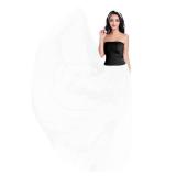 v28 Womens Maxi Midi White Flowy Long Black Summer Plus Size Sheer Chiffon Skirt (S,White)