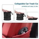 Kincown Car Trash Can, 2 Packs Mini Collapsible Pop up Car Garbage Can, Waterproof Hanging Car Trash Bag with Velcro, Car Trash Bin, Black