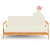 CHUN YI Jacquard Futon Cover Full Size Futon Mattress Cover Stretch Foldable Sofa Bed Covers Washable Futon Slipcover Fit for 6 to 8 Inches Sofa Cover (Ivory)