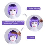 KUUQA 16 Pieces Party Wigs and Sunglass Set, Short Bob Wig Sunglass Pack Costume Colorful Cosplay Wig Party Hairpieces for Bachelorette Party, Halloween and Decorations