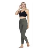 LALELIA High Waisted Compression Leggings for Women with Pockets   7/8 Length Thick Workout Leggings Tummy Control Yoga Pants Khaki Green