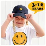 SONMONY Smile Face Toddler Baseball Cap Boy Baseball Hats Kids Washed Funny Hats Adjustable Cute Caps for 3 12 Years Navy Blue