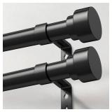 IFELS 2 Pack Heavy Duty Curtain Rods for Windows 66 to 120 Inch, 1 Inch Black Adjustable Curtain Rod Set with Easy Installation and Modern Design (A1,Black,30 120,2Pack)