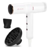 Hair Dryer, IG INGLAM Professional 110,000 RPM High Speed Blow Dryer, Negative Ion Low Noise 3 Heat Settings 3 Speeds Auto Clean, Lightweight for Travel Home Salon Ionic Hair Dryer