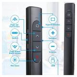 Wireless Presenter Remote, Presentation Clicker with Hyperlink & Volume Remote Control PowerPoint Office Presentation Clicker for Keynote/PPT/Mac/PC/Laptop(Battery Included)