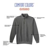 Comfort Colors Adult 1/4 Zip Sweatshirt, Style G1580, Crimson, X Large