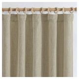 jinchan Burlap Look Curtains 96 Inches Long Textured Curtains for Living Room Light Filtering Farmhouse Curtains Rod Pocket Window Curtain Panels for Bedroom 2 Panels Tan Curtains