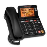 AT&T CD4930 Corded Phone with Digital Answering System and Caller ID, Extra Large Tilt Display & Buttons, Black