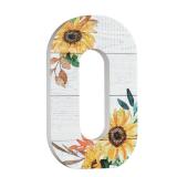 COLLECTIVE HOME   10 Wood Lettes for Wall Decor, Sunflower Tabletop Alphabet Decoration, DIY Farmhouse Decor, Rustic Freestanding Monogram Block (O)