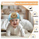 Domayllay Baby Helmet for Crawing Walking,Soft Infant Safety Helmet,Baby Helmet 1 2 Years for Anti Fall Head Protector,Adjustable, Breathable Toddler Helmet (Blue Bear, Large)