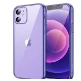 JETech Case for iPhone 12 Mini 5.4 Inch, Non Yellowing Shockproof Phone Bumper Cover, Anti Scratch Clear Back (Purple)