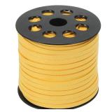 PATIKIL Suede Leather Cord 5 mm 50 Yard, Faux Suede Cord Flat Leather String with Roll Spool for Necklace Bracelet Beading Jewelry Making, Yellow