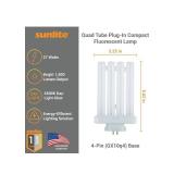 Sunlite 40531 FML27/65K/2PK Quad Tube Plug in Compact Fluorescent Lamp, FML 4 Pin, 27 Watts, 1500 Lumens, 6500K Daylight, 4 Pin (GX10q4) Base, 120 Volts, 2 Pack