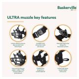 BASKERVILLE ULTRA MUZZLE   Patented Humane Design, Breathable, Dog can Pant and Drink, Adjustable, Padded, Dog Training Muzzle for Large Dogs, Prevents Biting, Wildlife Scavenging (Size 5, Black)