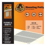 Gorilla Mounting Putty, Non Toxic Hanging Adhesive, Removeable & Repositionable, 168 Pre Cut Squares, 2pk   4oz/113g, Natural Tan Color, (Pack of 1)