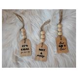 Homemade Engraved Wood Funny Gift Tags -3ct