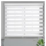 Zebra Blinds, Cordless Blinds for Windows, Roller Shades, Double Layered, Sheer Privacy or Light Filtering Shades for Day and Night, Window Blinds for Home, Office, Kitchen, 36"W X 72"H, White