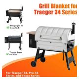 Grisun Grill Blanket for Traeger 34, Pro 34 Series and Texas Series, Grill Insulation Blanket Compatible with Traeger BAC 628, Grill Blanket for Saving Pellet, Must Have for Winter Cook - Retail: $90.