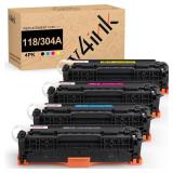 v4ink Remanufactured Toners_Cartridges Replacement for Canon 118 crg-118 CRG118 HP 304A Toner for Canon ImageClass MF726Cdw MF8350CDN MF8580Cdw MF8380Cdw LBP7660Cdn CP2025N Black Cyan Magenta Yellow