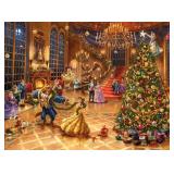 Ceaco - Silver Select - Disney - Thomas Kinkade - Beauty and The Beast Christmas Celebration - 1000 Piece Jigsaw Puzzle for Adults Challenging Puzzle Perfect for Game Nights