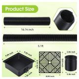 Meonum 3 Set Gutter Downspout Extensions, 9" x 9" Upgraded Catch Basin Downspout Extender with Flexible Pipe, Leak Proof Splash Block Kit, No Deep Dig Needed, Extendable from 1.34