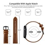 EDIMENS Leather Bands Compatible with Apple Watch 49mm 45mm 42mm 44mm Band Men Women, Vintage Genuine Leather Wristband Replacement Band Compatible for Apple Watch iwatch Series 9 8 7 6 5 4 3 2 1 SE2