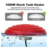 GESAIL 1000W Fish Pond Heater, Durable Cast Aluminum 10FT Power Cord Thermostatically Controlled with Auto Shut Off Floating Pond Deicer for Outdoor Ponds with Fish for Outdoor Ponds, Red