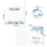 Hunanyume 50 Pack Funeral Thank You Cards with Envelopes, Stickers & Message Inside, 4Ã6 in Watercolor Flowers Butterflies Bereavement Sympathy Thank You Cards for Funeral Family Friends Loved Ones