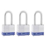 Master Lock Outdoor Padlocks, Lock Set with Keys, Keyed Alike Padlocks with Long Hardened Shackles that Resist Cutting for Gates, Sheds, Fences, 2 Pack, 2TRILF