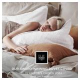 Bedsure Cotton Duvet Cover Set - 100% Cotton Waffle Weave Coconut White Duvet Cover California King Size, Soft and Breathable Duvet Cover Set for All Season (Cal King, 104"x98") - Retail: $95.34