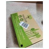 Treeatery - Compostable Cutlery Set, Plant-Based Compostable Utensils Disposable, Dishwasher-Safe Compostable Silverware, 380-Piece Disposable Cutlery, Plant a Tree with Every Box, Charcoal Black