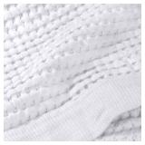 GILDEN TREE Waffle Towels Quick Dry Lint Free Thin Bath Towel, Modern Style (White)