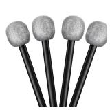 Yaomiao 4 Pcs Fake Microphone for Kids Plastic Bling Glitter Microphone Prop Sparkly Popular Singer Party Favors for Cosplay Party Supplies Disco Stage Party Favors(Silver)