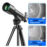 YUANZIMOO Telescope Kids Telescope 50mm Aperture 360mm AZ Astronomical Portable Telescope for Kids Adults Beginners with Tripod Black